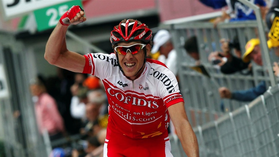 Le 26 mai 2010, Damien s'impose sur les routes du Giro à Peio Terme. (Photo : AFP)