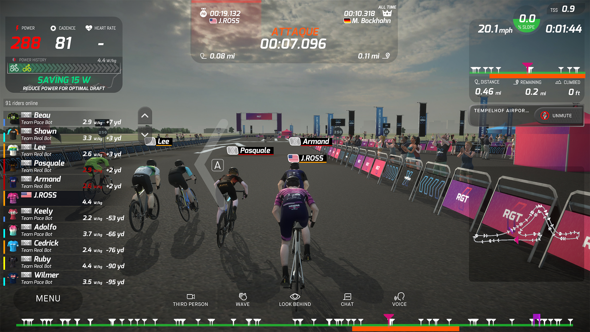 Wahoo Kickr Steer dans le brouillon sur RGT