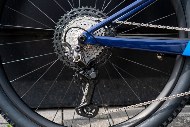 Dérailleur arrière, chaîne et cassette Shimano XTR sur Canyon Lux World Cup