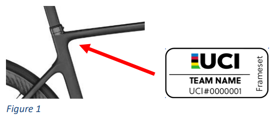 L'étiquette RFID UCI sera placée sous le tube supérieur à l'abri des regards