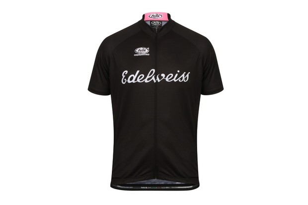 Edelweiss Maillot de cyclisme rétro à manches courtes, Rosa Sport