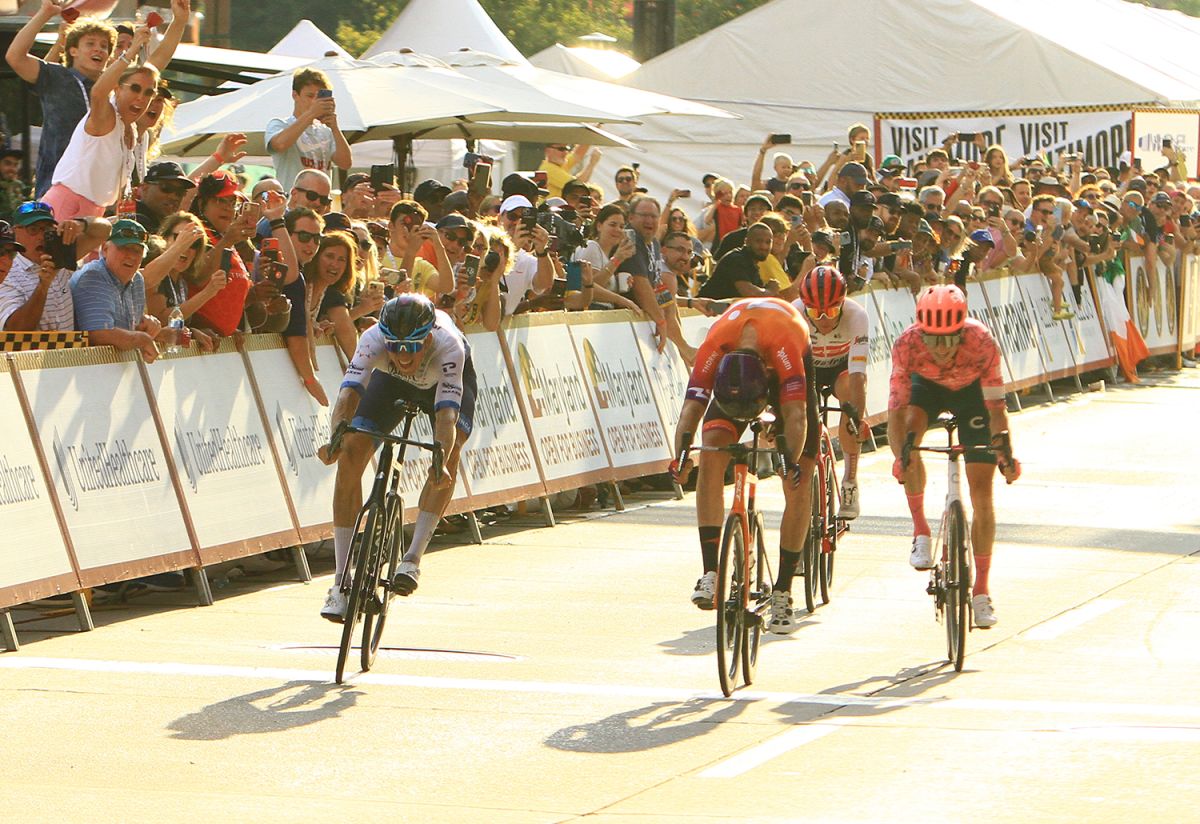 The finish of the Maryland Cycling Classic in 2022