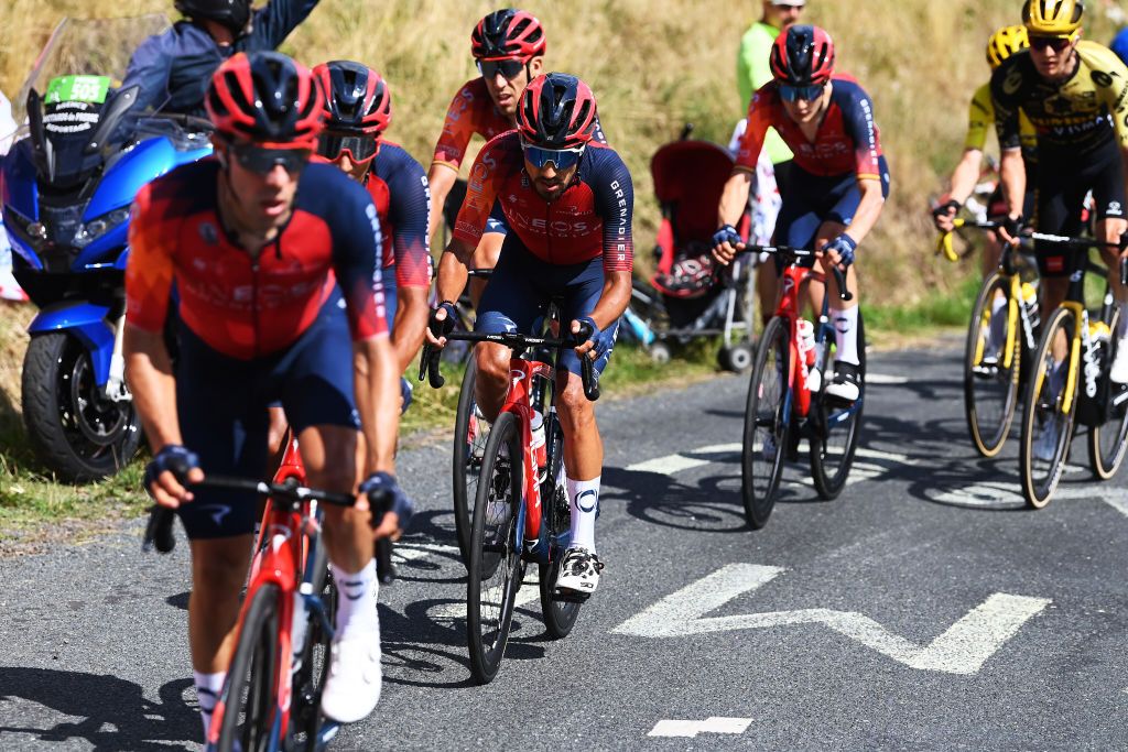 BELLEVILLEENBEAUJOLAIS FRANCE JULY 13 Daniel Martinez of Colombia and Team INEOS Grenadiers competes during the stage twelve of the 110th Tour de France 2023 a 1688km stage from Roanne to Belleville en Beaujolais UCIWT on July 13 2023 in Belleville en Beaujolais France Photo by Tim de WaeleGetty Images