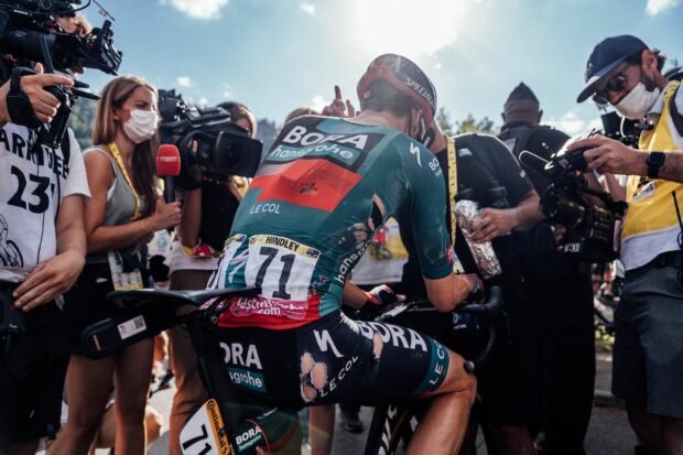 Picture by Zac Williams/SWpix.com- 15/07/2023 - Cycling - 2023 Tour de France - Stage 14 Annemasse to Morzine les Portes du Soleil (151.8km) - Jai Hindley, Bora Hansgrohe.