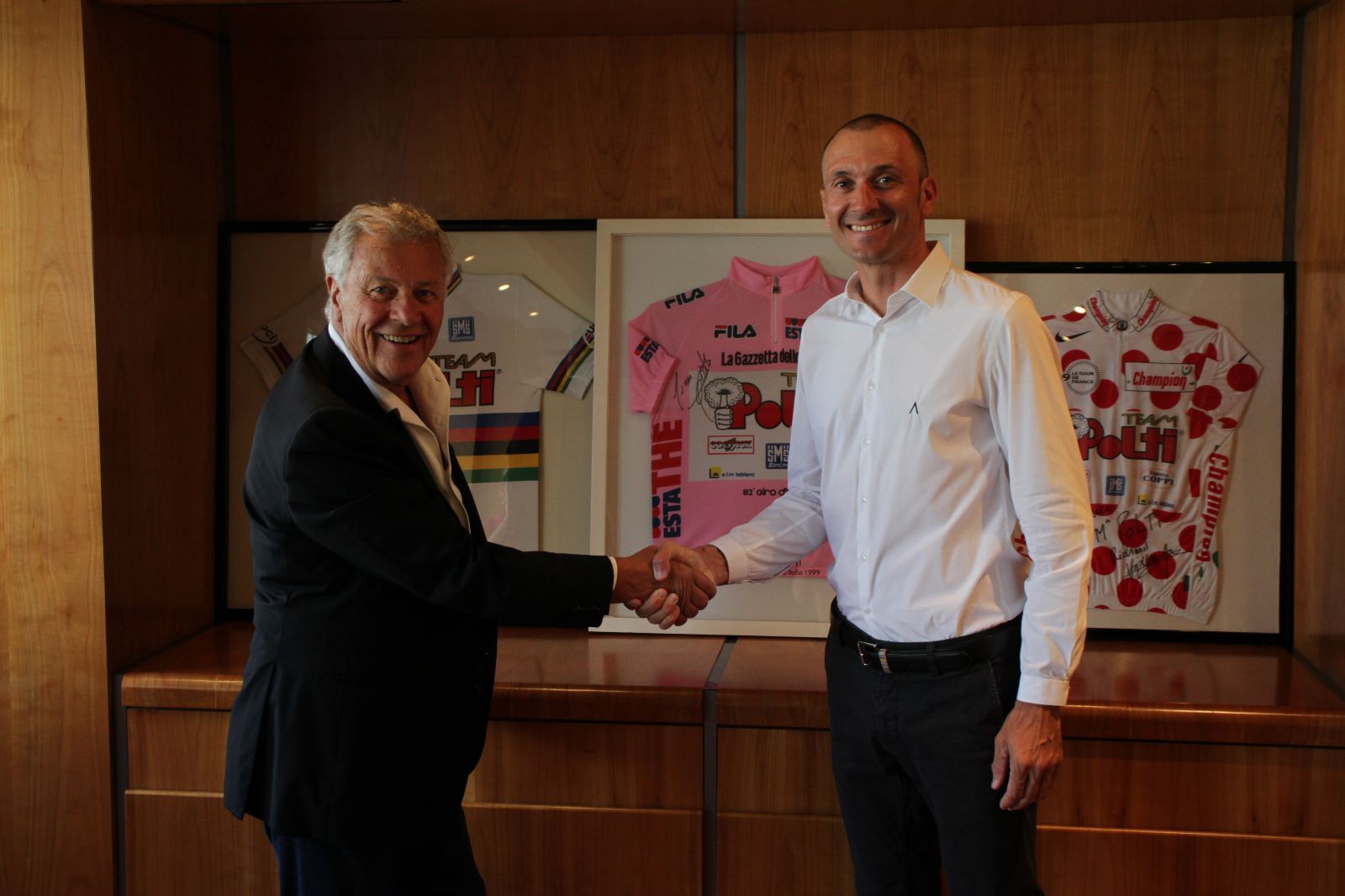 Le fondateur de Polti Franco Polti avec Ivan Basso