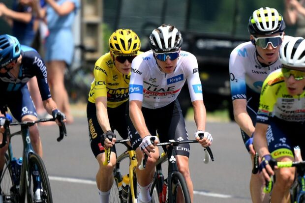 Tour de France: Tadej Pogacar (UAE Team Emirates) and Jonas Vingegaard (Jumbo-Visma) during stage 10