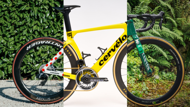 Mash up of three special tour de france bikes