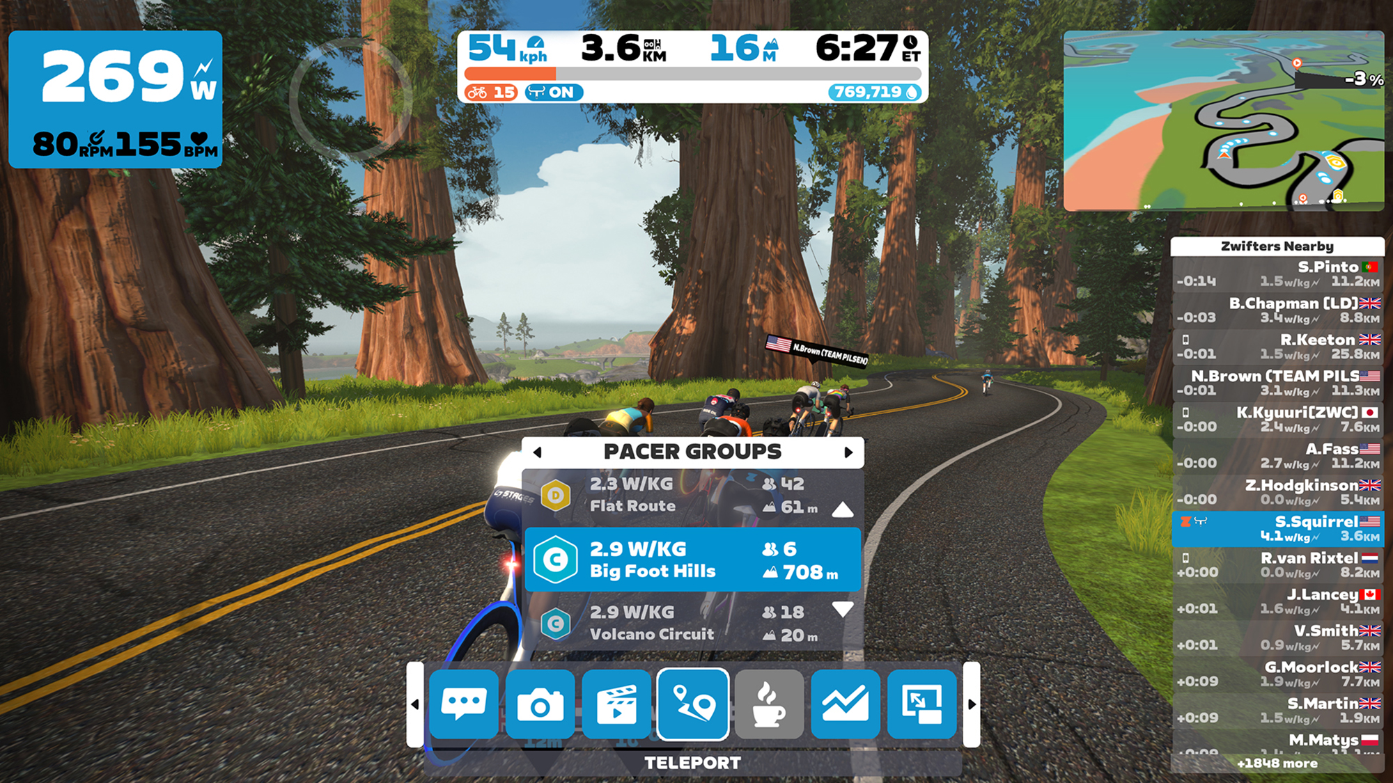 Fonction de téléportation Zwift