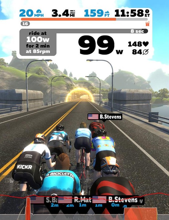 Mode d'entraînement Zwift