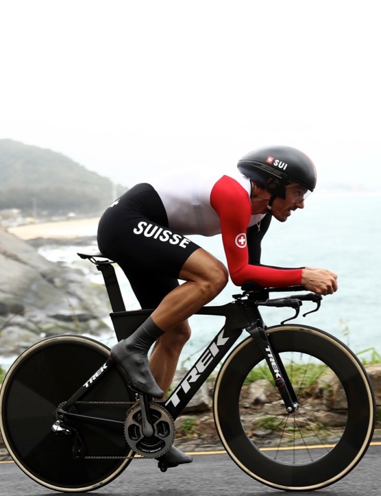 Fabian Cancellara est un autre bon exemple d'une bonne position contre la montre