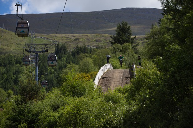 Vue de la piste de Fort William Coupe du Monde Mountain Bike UCI