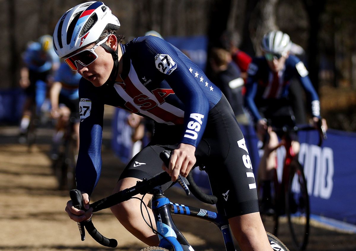 FAYETTEVILLE, ARKANSAS - JANUARY 30: Magnus White of The United States competes during the 73rd UCI Cyclo-Cross World Championships Fayetteville 2022 - Men