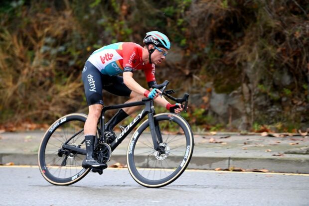 Lotto Dstny rider Andreas Kron rides on a Ridley bike