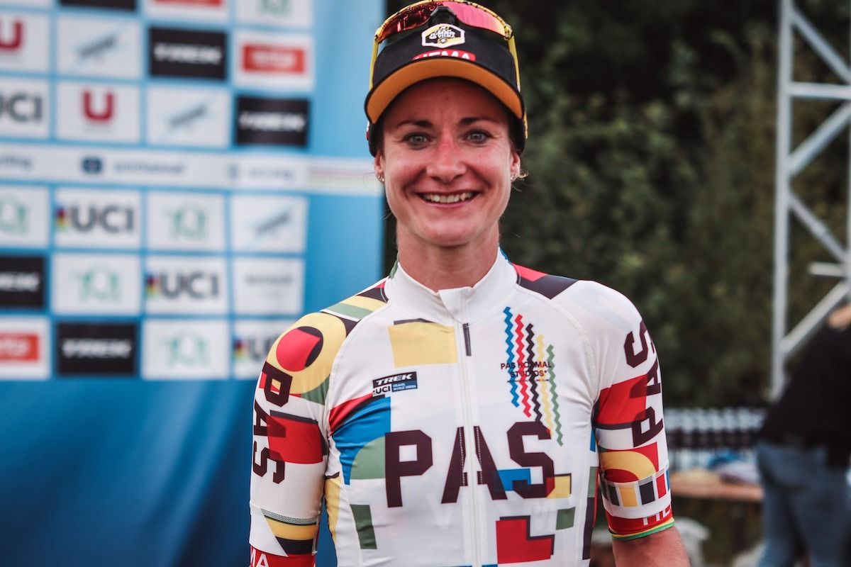 UCI Gravel World Series 2023: Marianne Vos after winning the Gravel Grit n Grind in Sweden