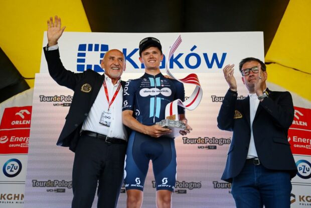 Oscar Onley won the Bjorg Lambrecht prize, awarded annually to the winner of the Tour de Pologne Best Young Rider competition in honour of the Belgian rider who died in a crash