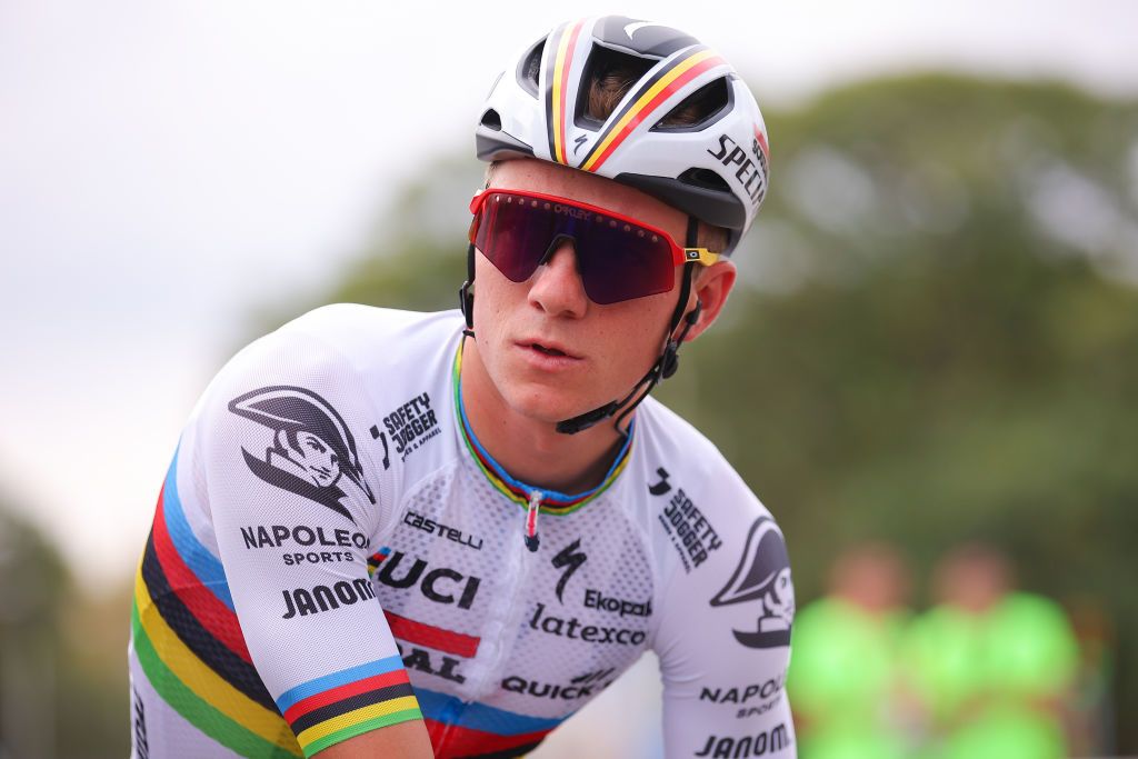 BARCELONA SPAIN AUGUST 26 Remco Evenepoel of Belgium looks on ahead of the 78th Tour of Spain 2023 on August 26 2023 in Barcelona Spain Photo by Eric AlonsoGetty Images