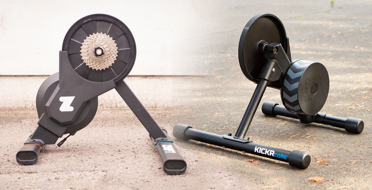 A Zwift Hub and Wahoo Kickr Core merged into one photo