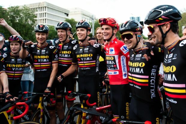 Jumbo-Visma celebrate Sepp Kuss