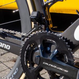 A Jumbo-Visma Cervelo running Shimano