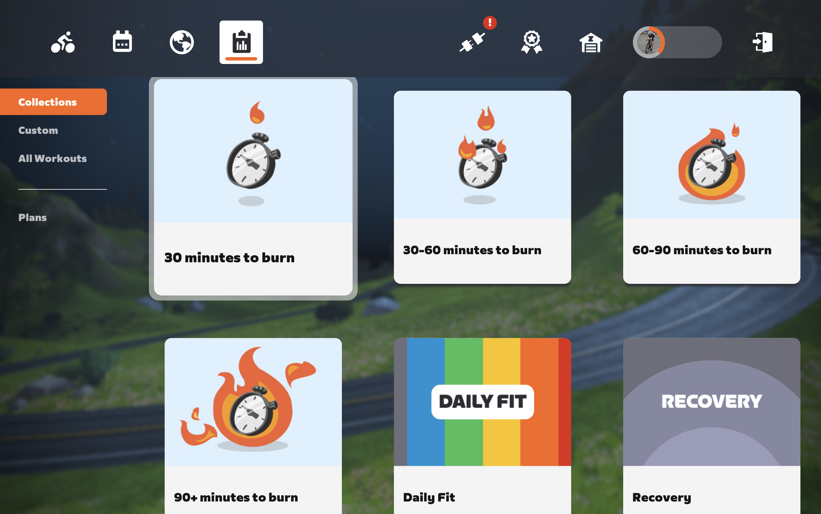 Une capture d'écran de Zwift