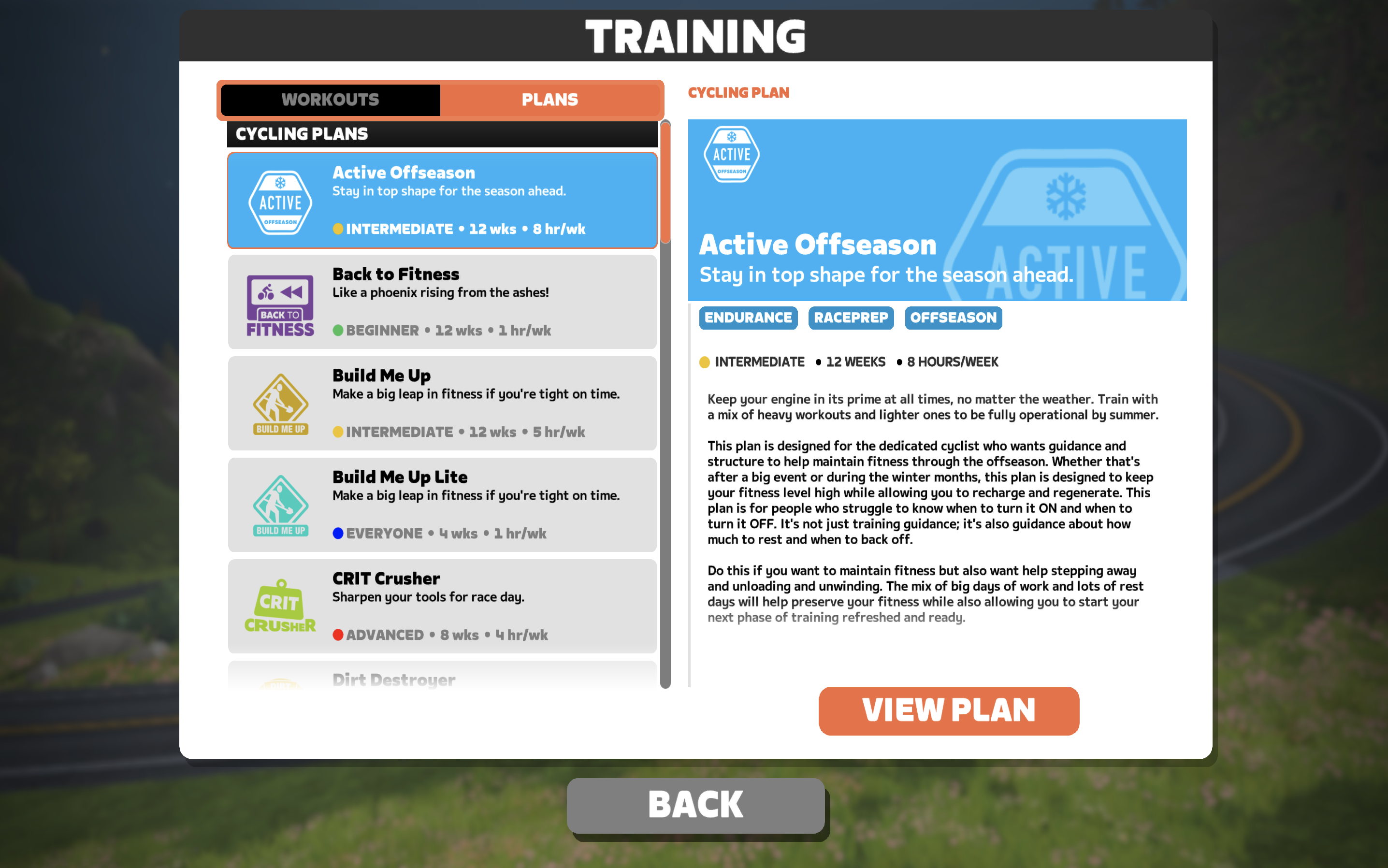 Une capture d'écran de Zwift
