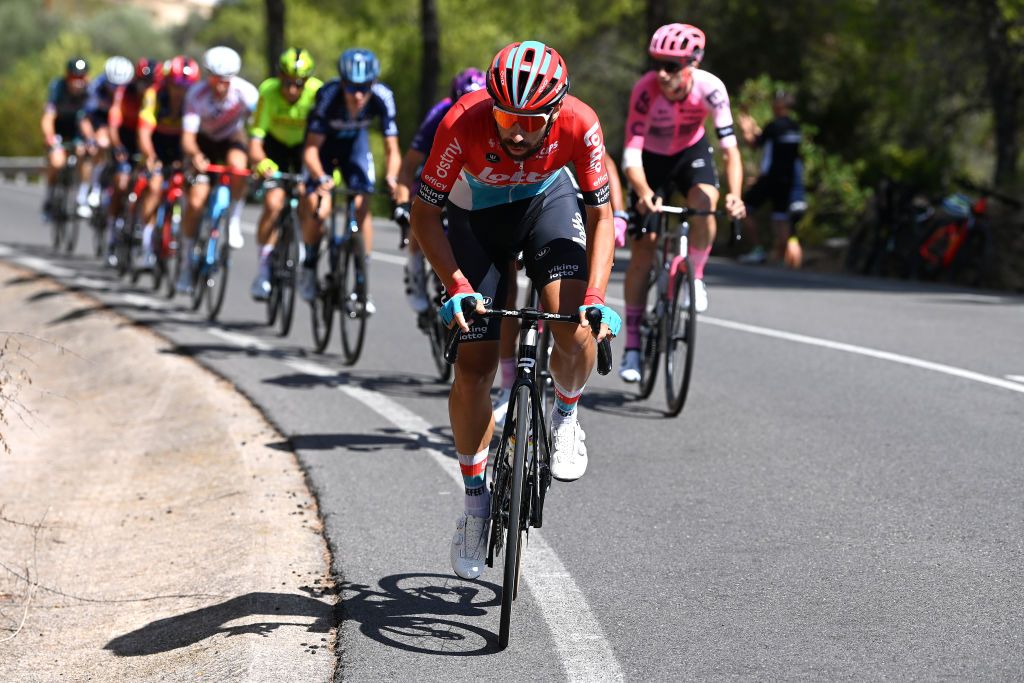 Thomas De Gendt of Belgium and Team Lotto Dstny attacks during the 78th Tour of Spain 2023 Stage 6 a 1831km stage from La Vall dUix to Observatorio Astrofsico de Javalambre 1947m UCIWT on August 31 2023 in Observatorio Astrofsico de Javalambre Spain Photo by Tim de WaeleGetty Images