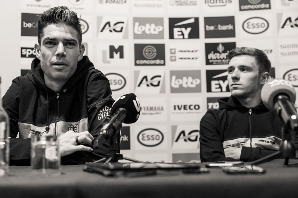 Wout van Aert and Remco Evenepoel at the Glasgow World Championships