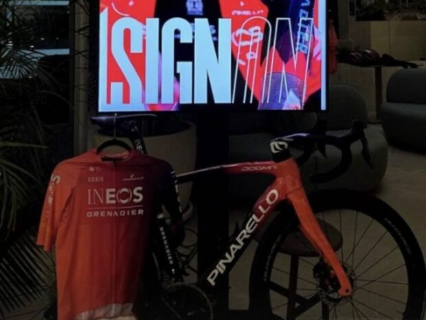 An Instagram post by Egan Bernal appeared to reveal the 2024 Ineos Grenadiers jersey that will be made by Gobik