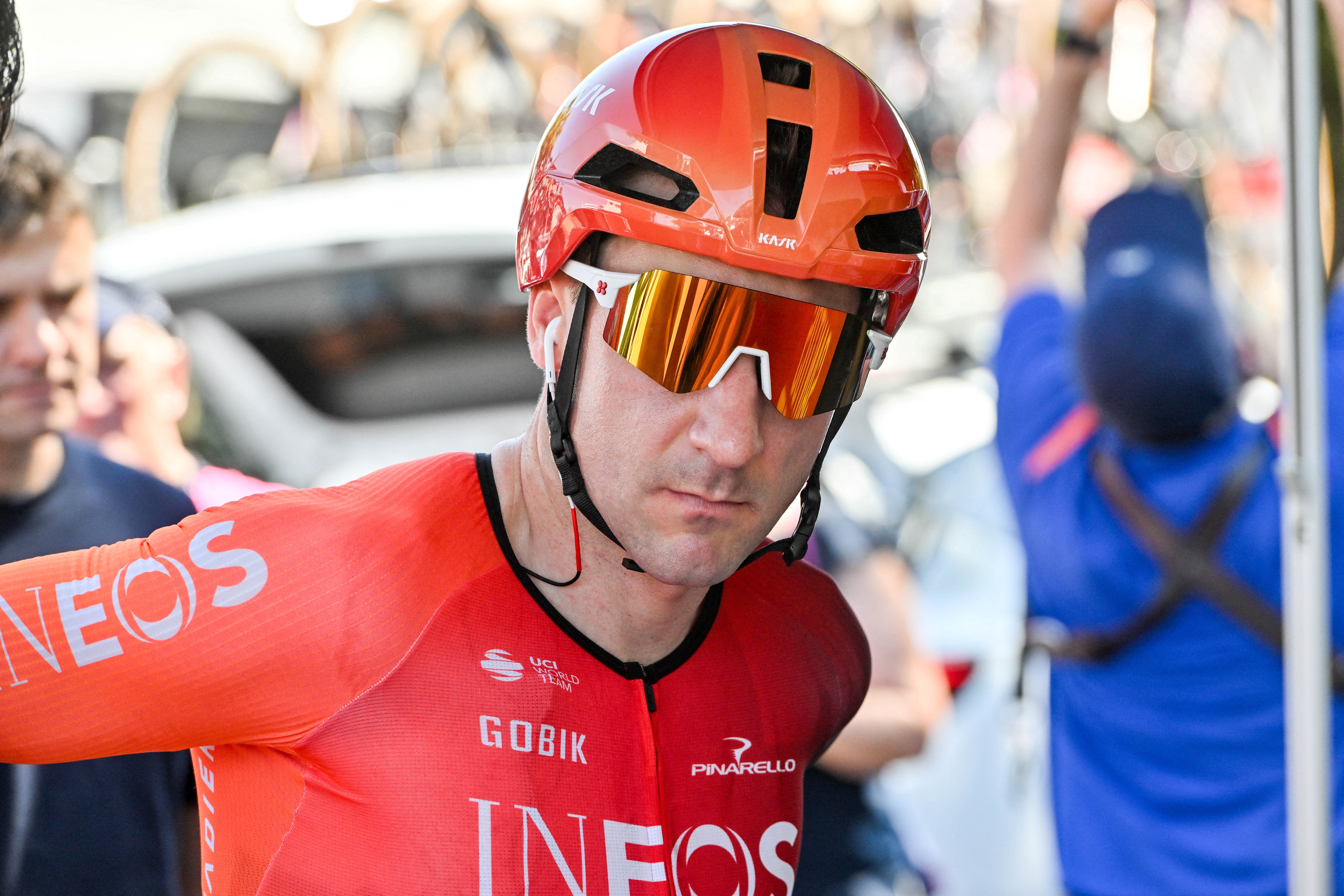 Elia Viviani porte le nouveau casque Kask
