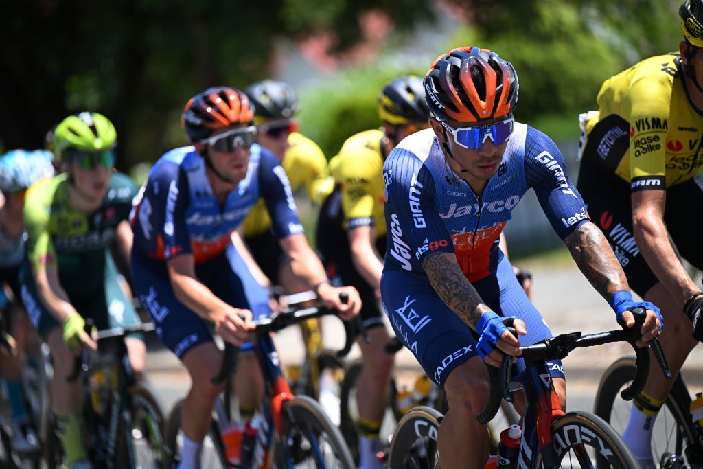 TANUNDA AUSTRALIA JANUARY 16 Caleb Ewan of Australia and Team Jayco AlUla competes during the 24th Santos Tour Down Under 2024 Stage 1 a 144km stage from Tanunda to Tanunda UCIWT on January 16 2024 in Tanunda Australia Photo by Tim de WaeleGetty Images