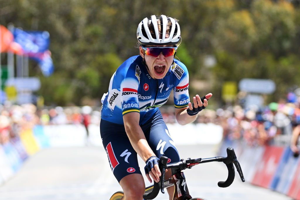 Sarah Gigante was shocked to win atop Willunga Hill at the 2024 Tour Down Under