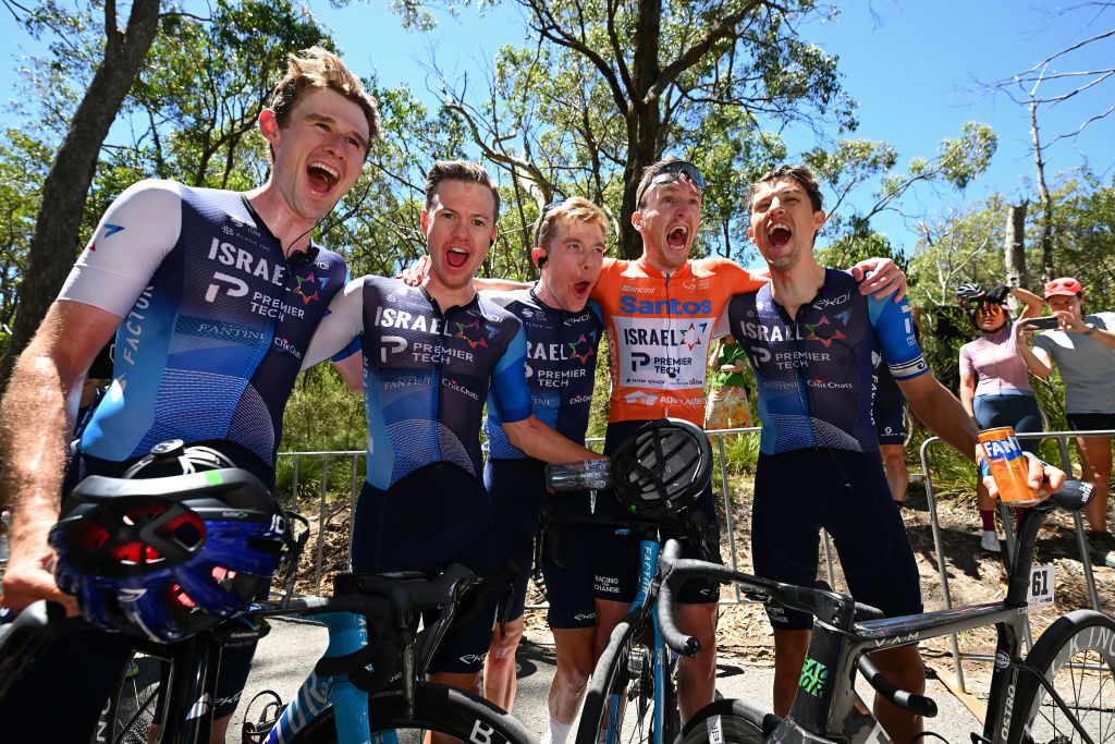 Tour Down Under overall winner Stephen Williams with his Israel-Premier Tech team