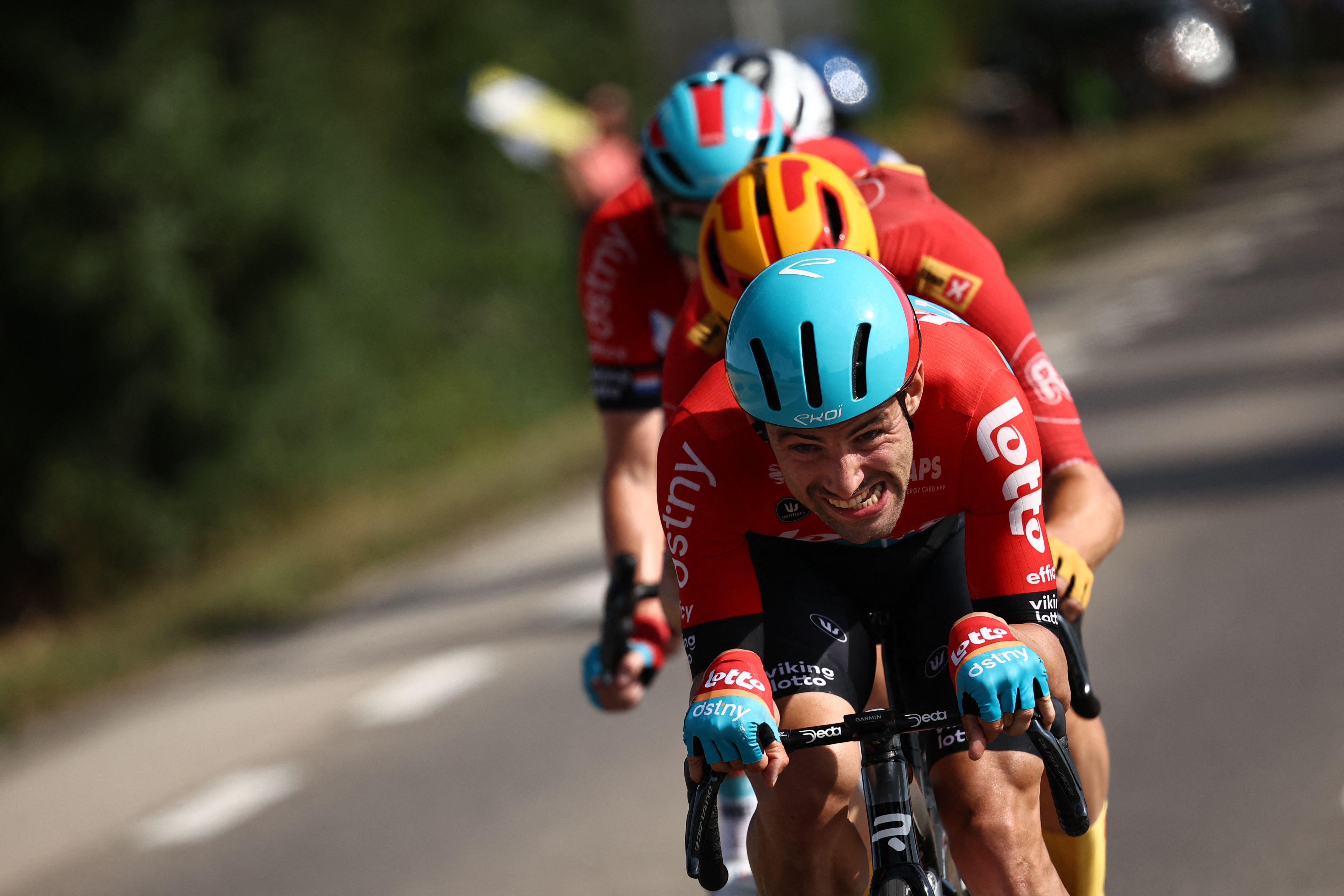 Campenaerts a entraîné ses camarades évadés jusqu'à la barre des 500 m lors de l'étape 18 du Tour de France
