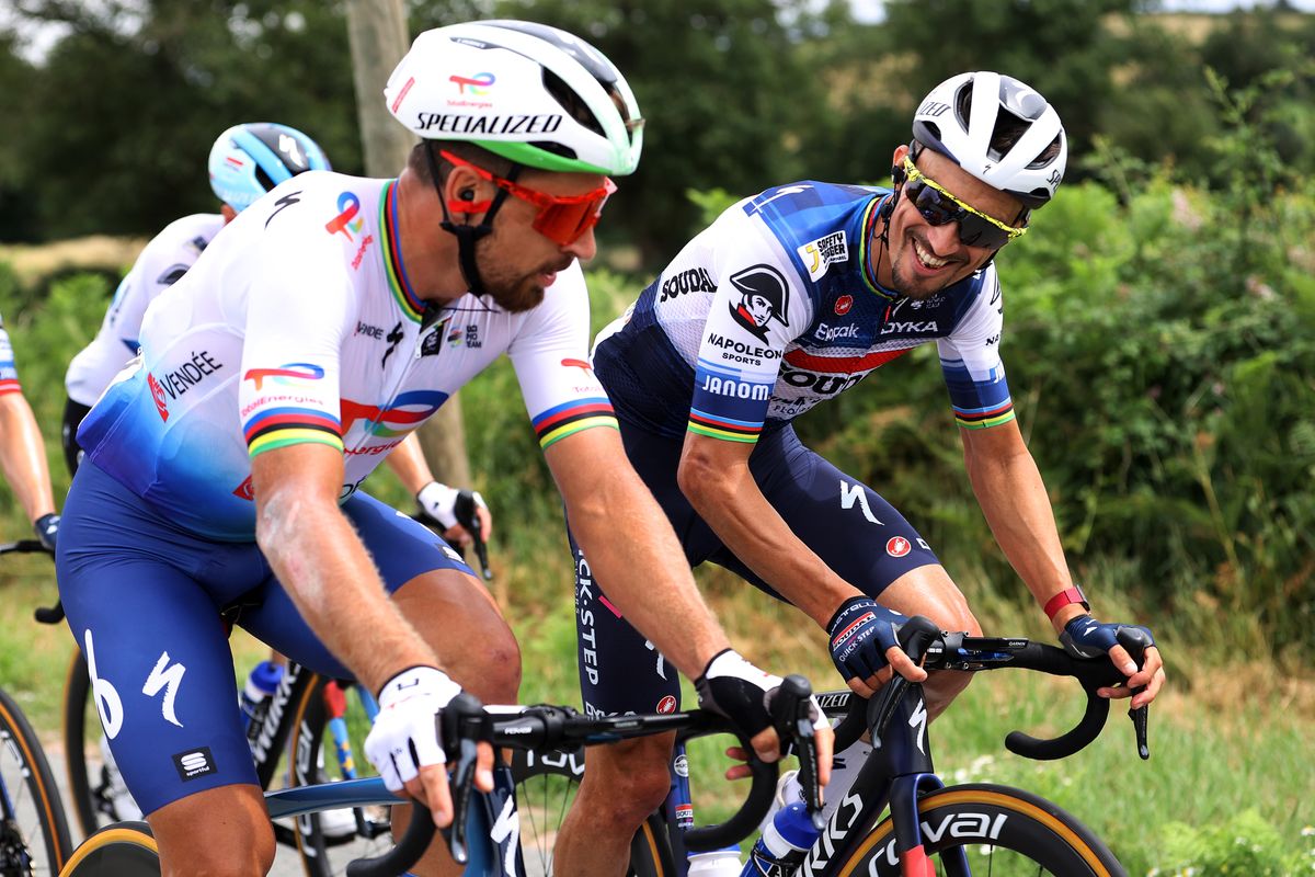 Julian Alaphilippe and Peter Sagan at last year