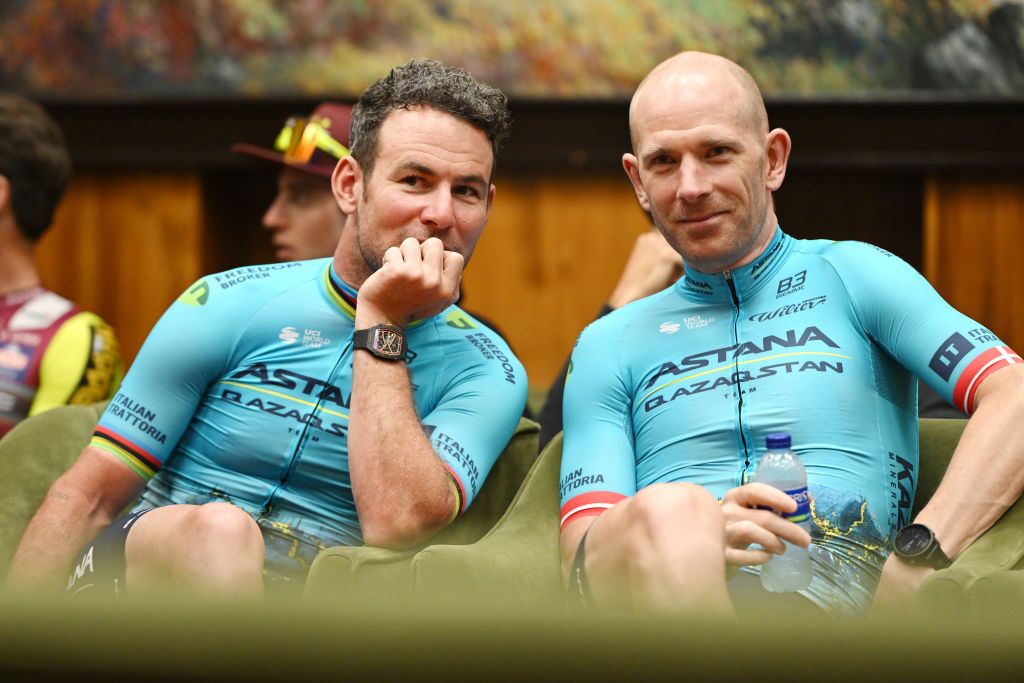 Mark Cavendish and Michael Morkov at the Tour Colombia team presentation