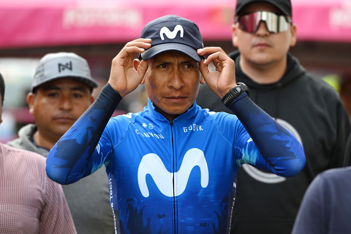 Nairo Quintana (Movistar) at the team presentation ahead of the 2024 Tour Colombia