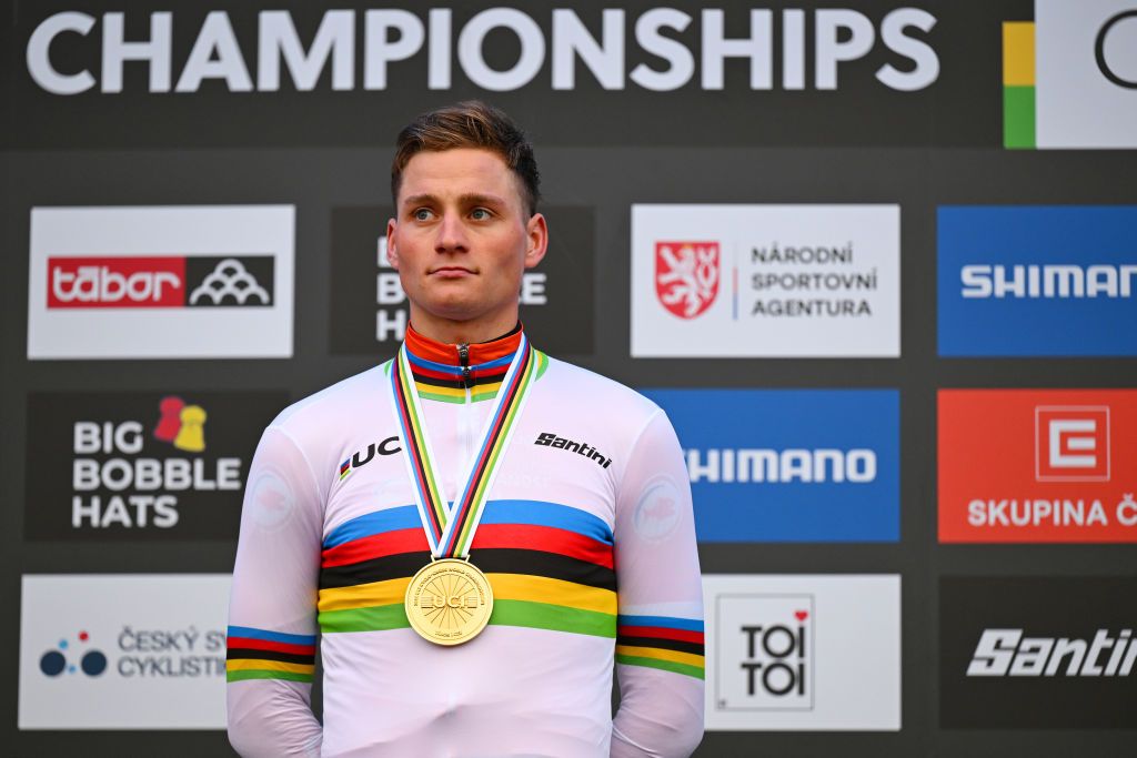 Mathieu van der Poel in his sixth cyclocross rainbow jersey
