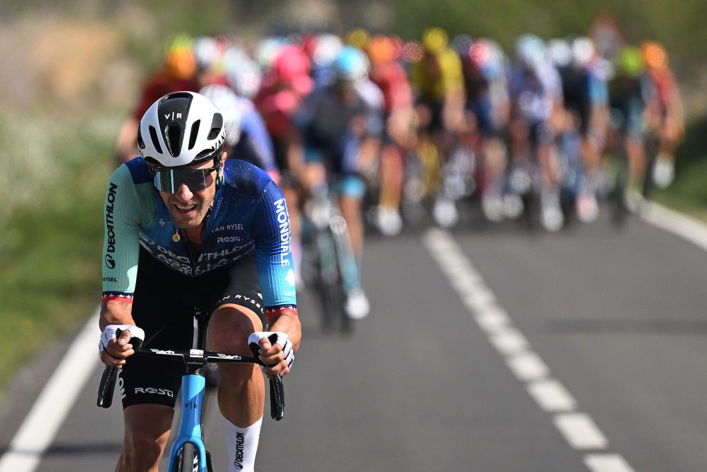 Larry Warbasse (Decathlon AG2R La Mondiale) on the attack at the Volta a Catalunya