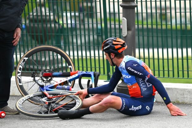 Chris Harper after his crash on stage 4 of Tour of the Alps