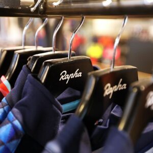 Rapha clothes in a store