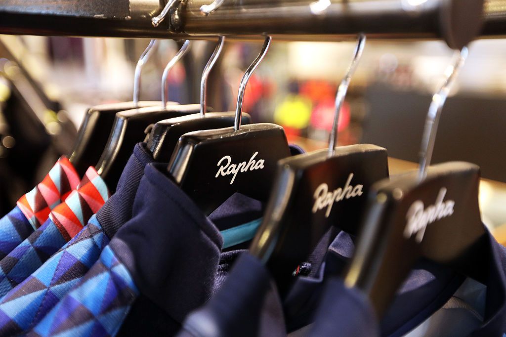 Rapha clothes in a store