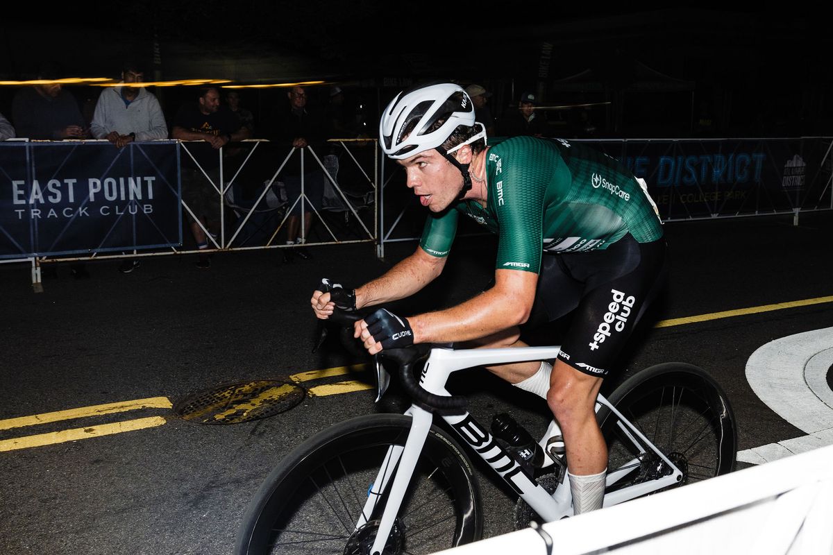 Michael Garrison (MGR p/b NICH SpeedClub) retained the Speed Week lead with a fifth place at Spin the District: Union City Criterium on April 30, 2024