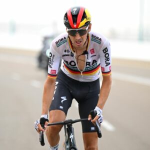 Emanuel Buchmann in action at the UAE Tour