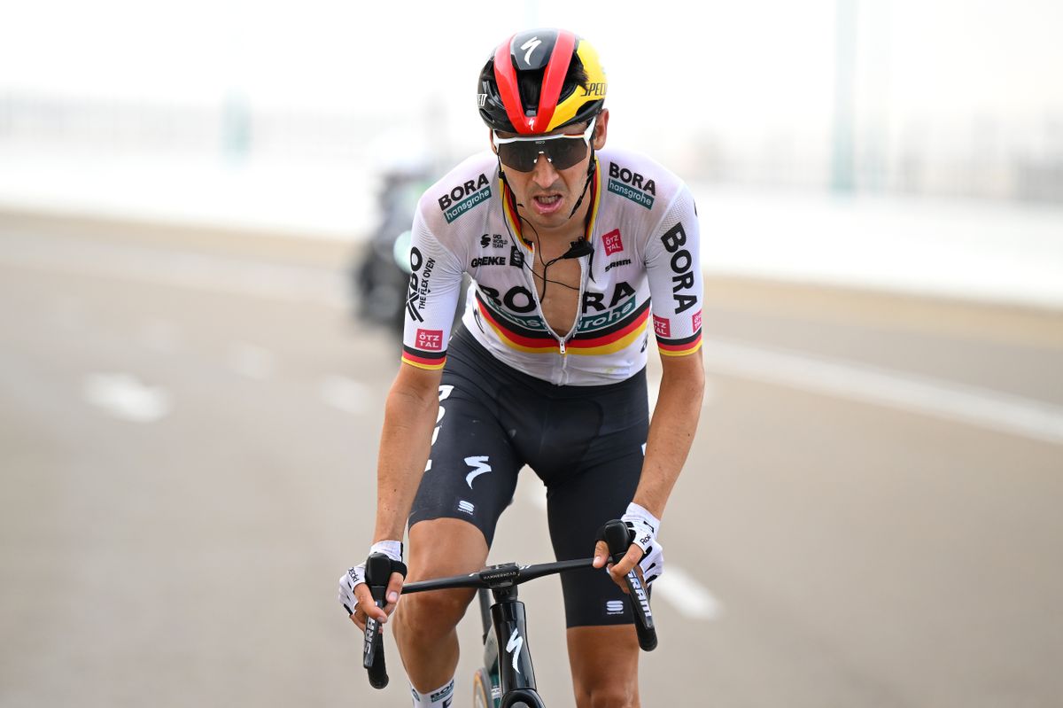 Emanuel Buchmann in action at the UAE Tour