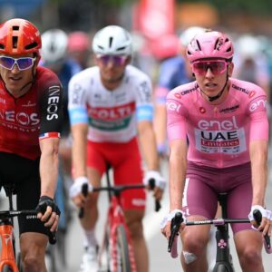 Geraint Thomas and Tadej Pogačar after stage 3 of the Giro d