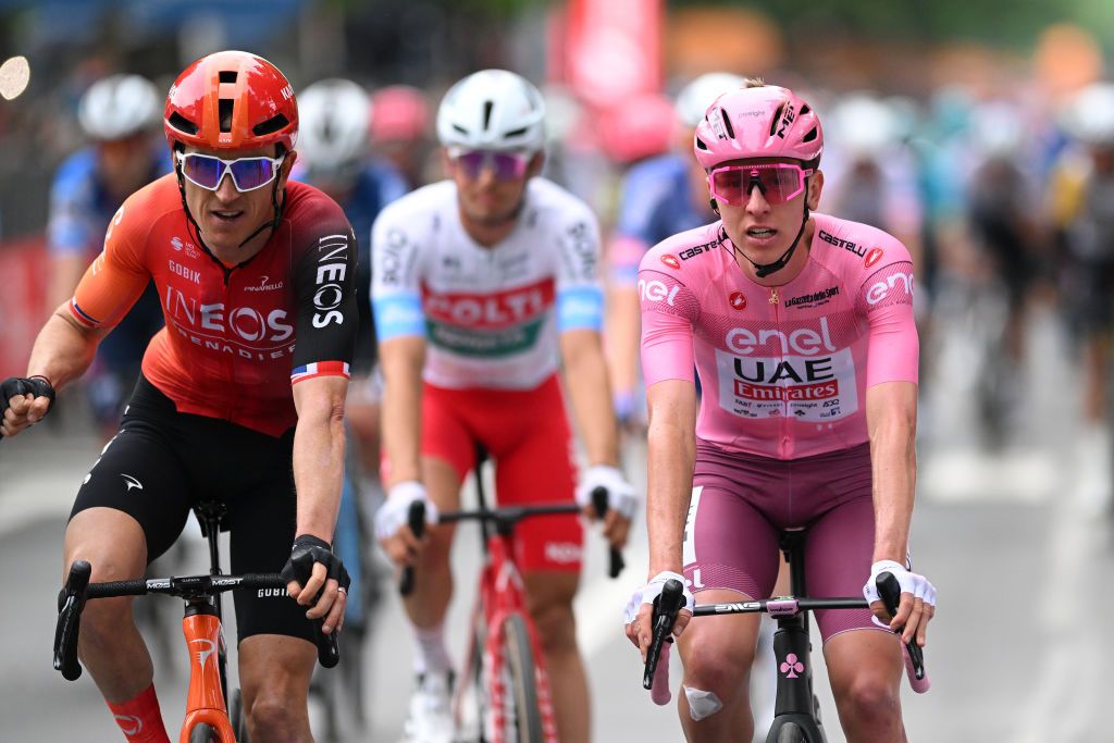 Geraint Thomas and Tadej Pogačar after stage 3 of the Giro d
