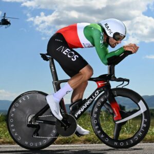 Filippo Ganna finished second to Tadej Pogačar in the stage 7 time trial at the 2024 Giro d