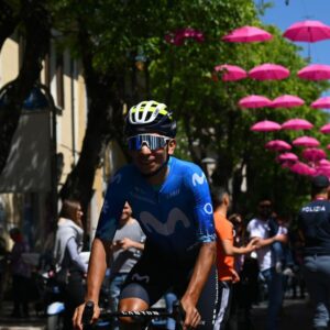 Nairo Quintana (Movistar) was all smiles at the start of stage 9 in Avezzano