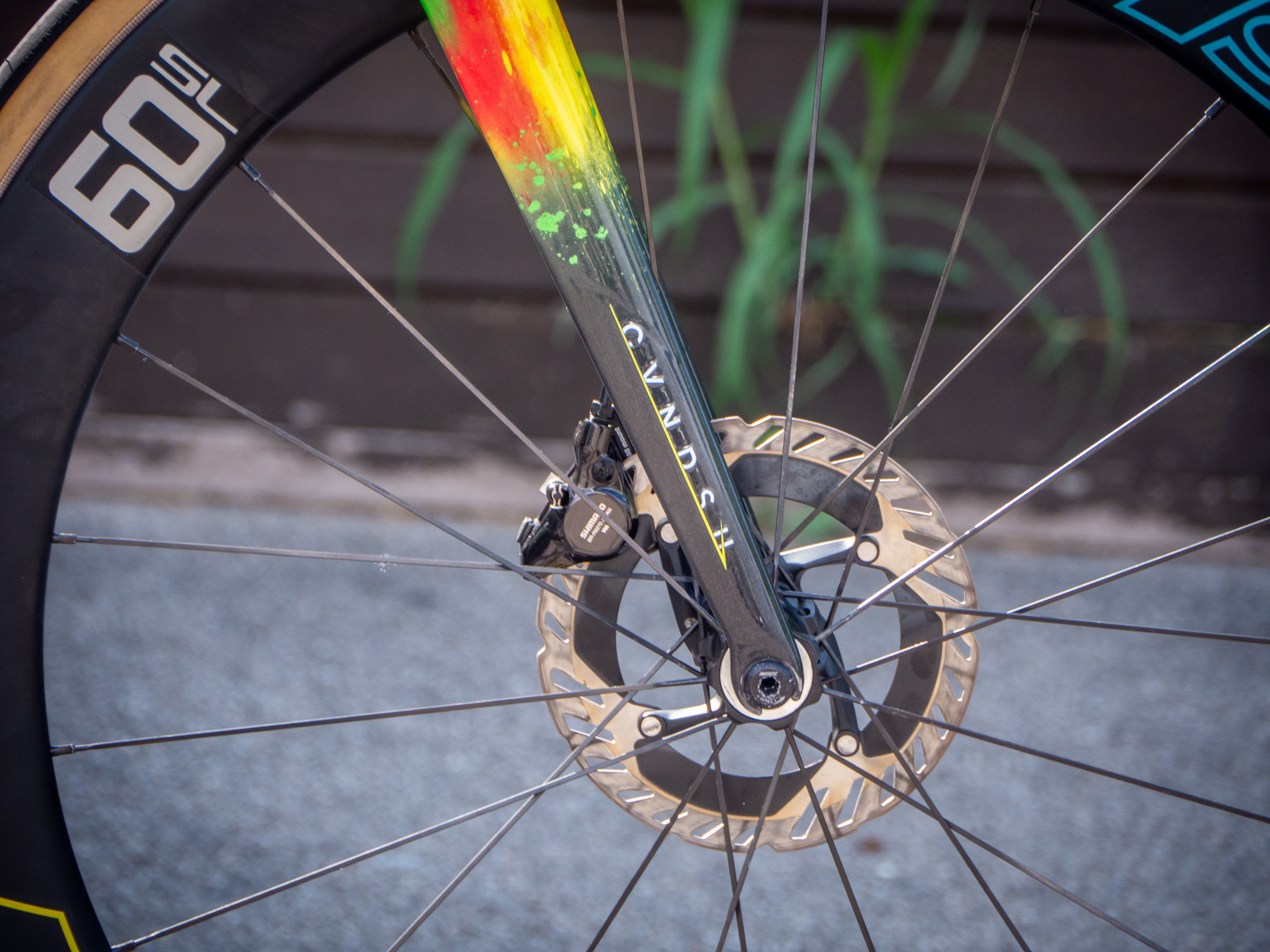 La fourche du vélo porte le propre logo de Cavendish