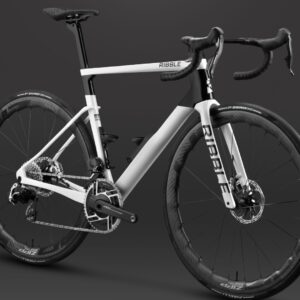 Ribble Ultra-Race road bike in white on dark background